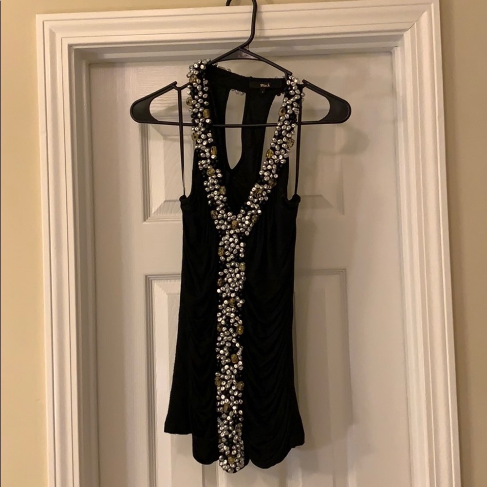 Beaded Vneck Racerback Top